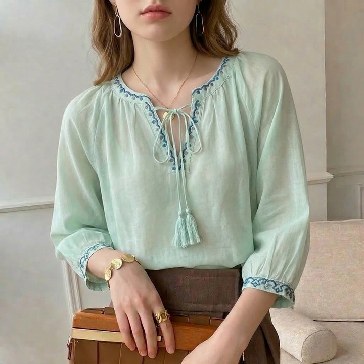 Amanda Cotton Embroidery Top