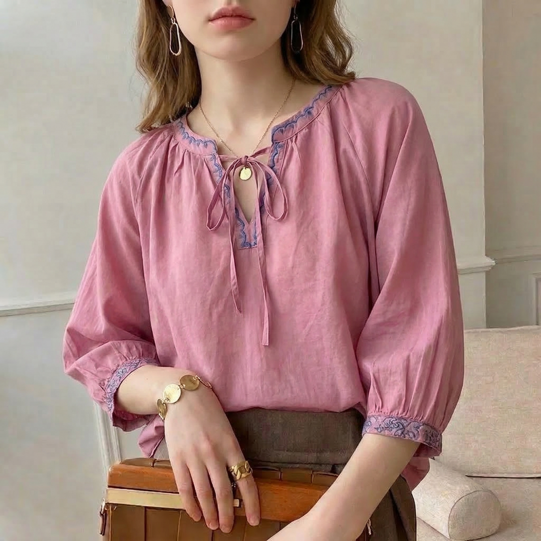 Amanda Cotton Embroidery Top