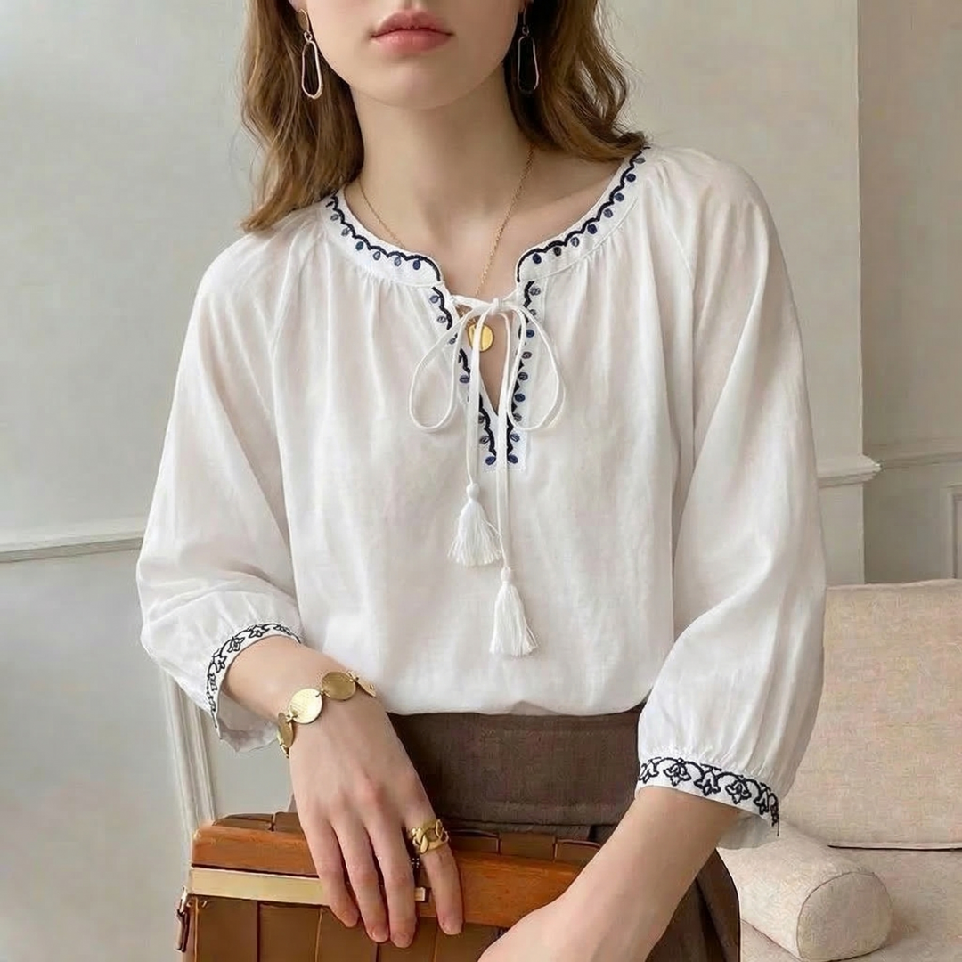 Amanda Cotton Embroidery Top