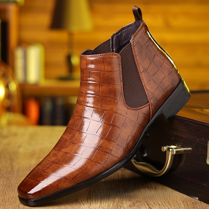 Luxe Croc Chelsea Boots