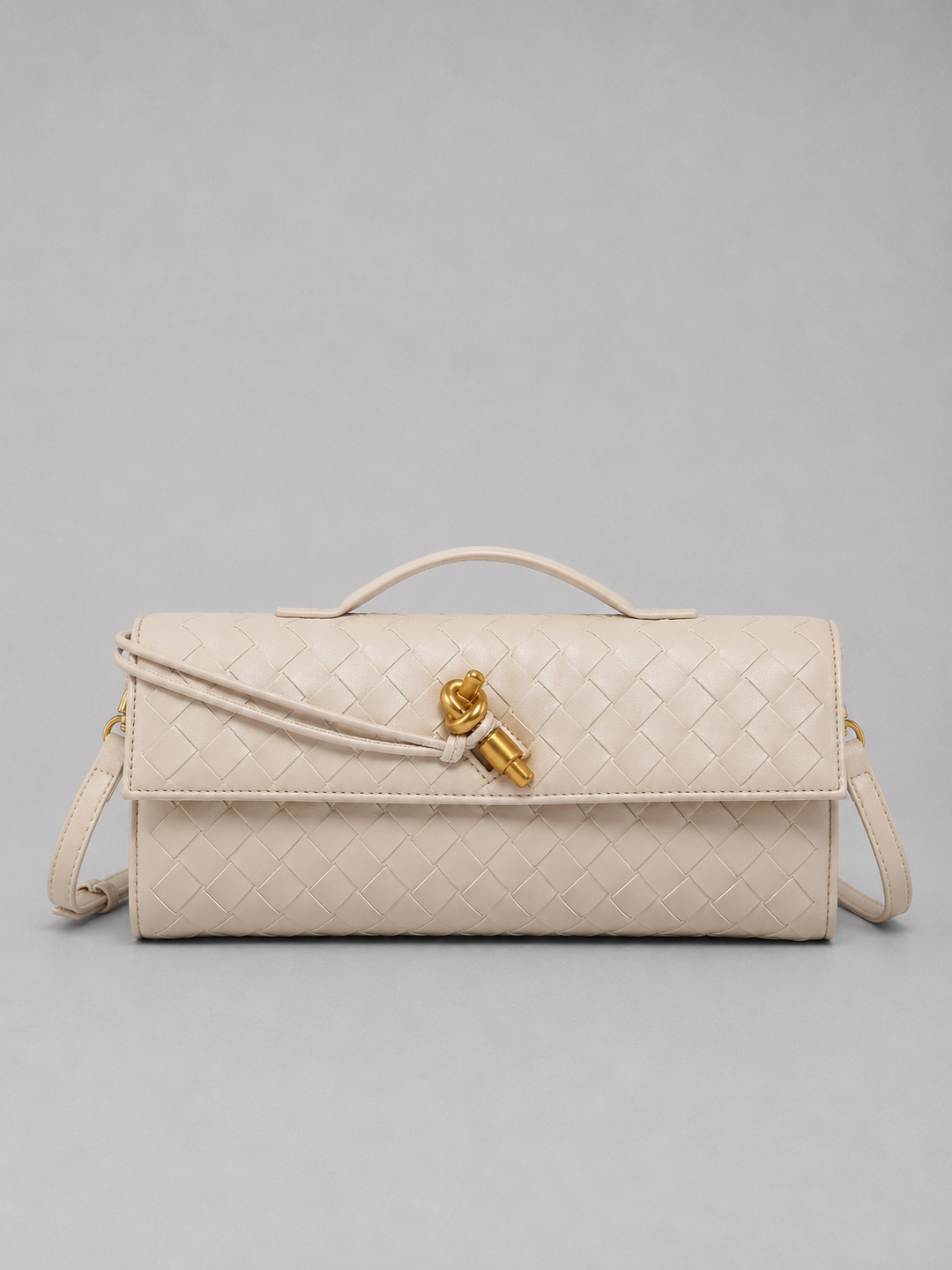 Women’s Woven Leather Look Clutch Bag – Timeless Elegant Design