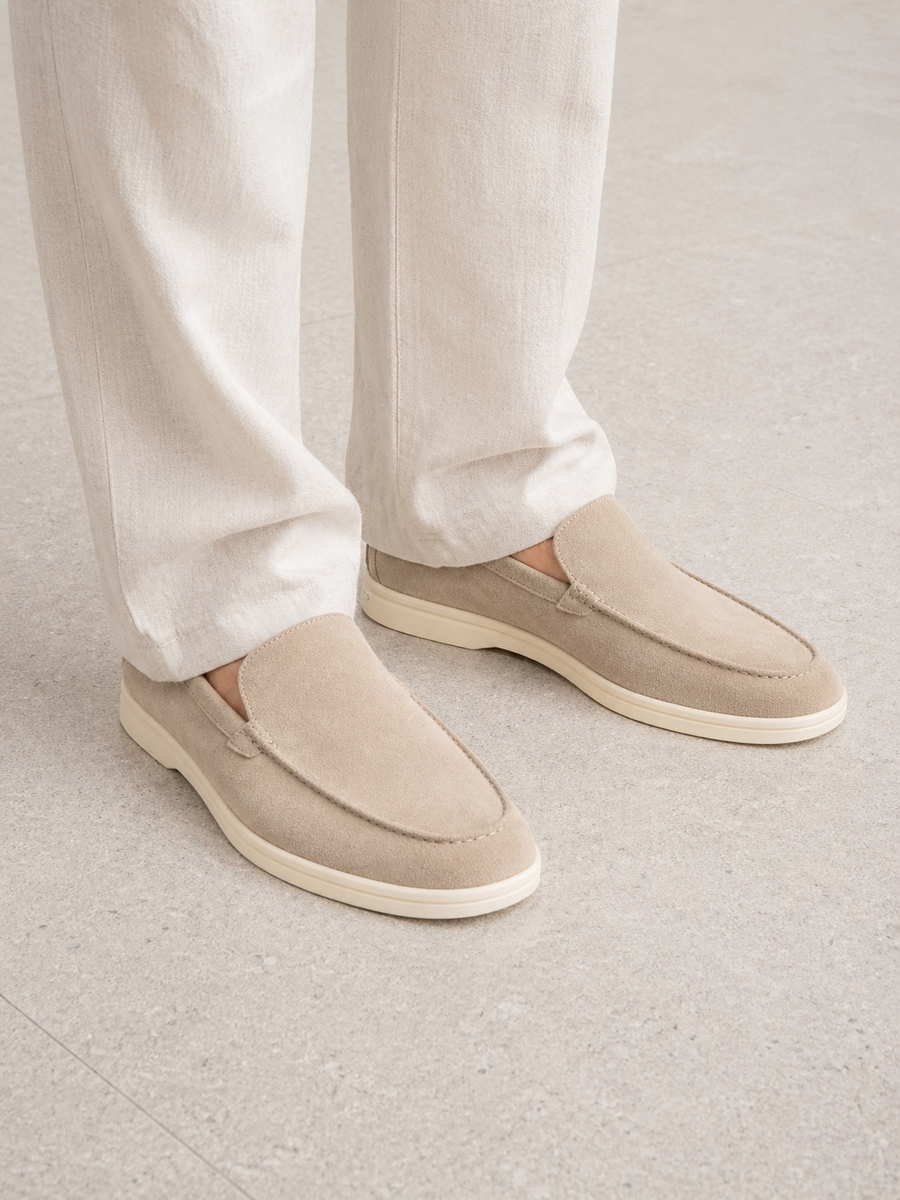 Men’s Suede-Look Slip-On Loafers – Smart Casual Comfort