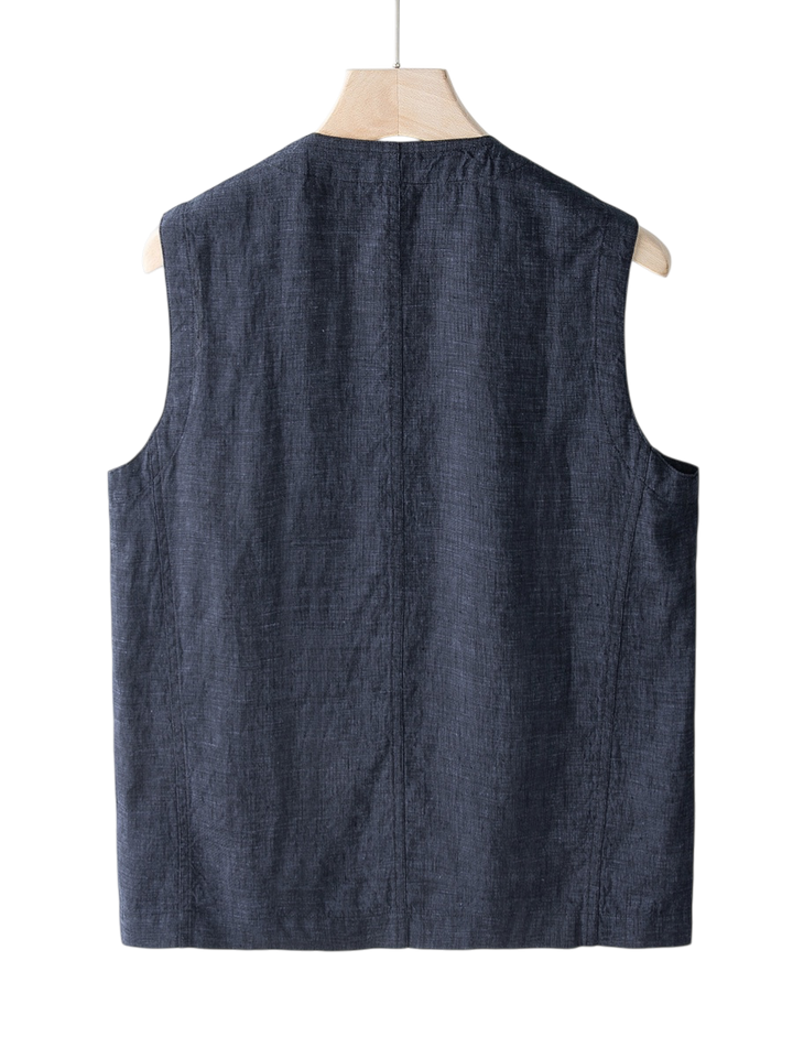 Élan Indigo Linen Vest