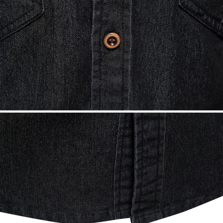 AdaptiveFit Cotton Denim Shirt: Tailored For Men