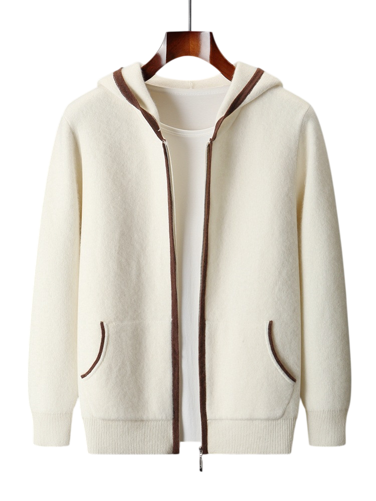 Maison Cashmere Hooded Zip Jacket