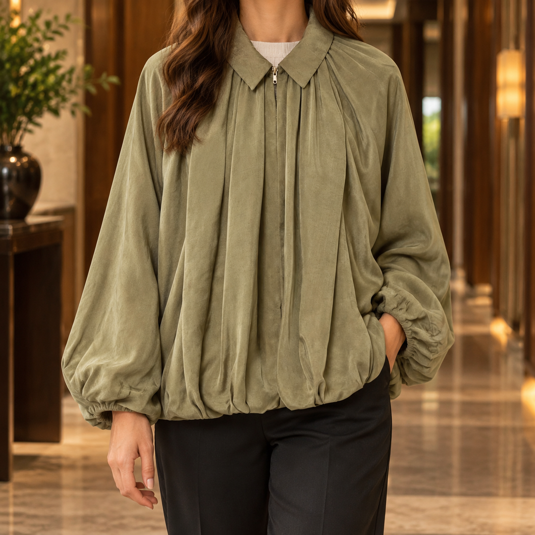 Dorothea-Sage Balloon Jacket