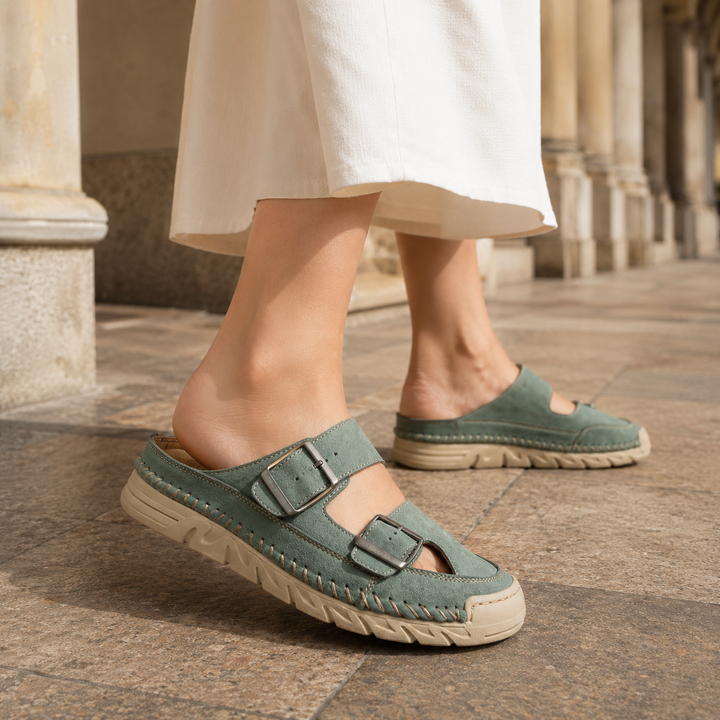 Peretti Buckle Sandals