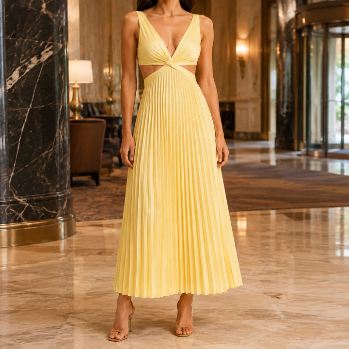 Clara-Jane Pleated Maxi Dress