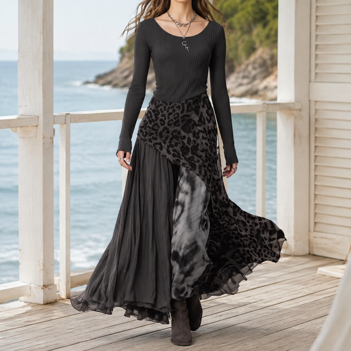 Selene-Jade Asymmetric Maxi Dress