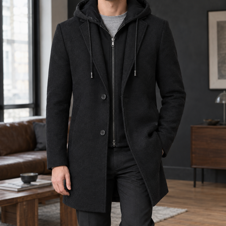 Vaughn Hooded Wool Coat