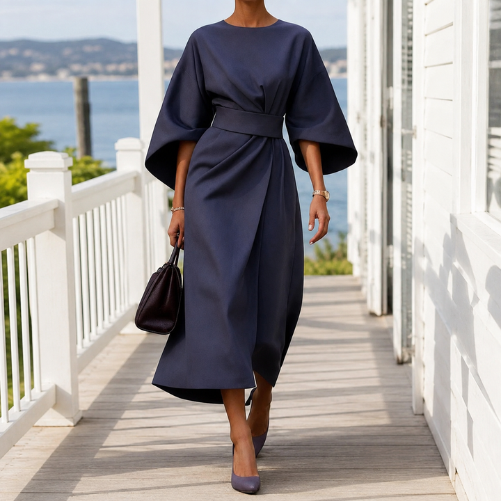 Astrid-Hope Belted Midi Dress