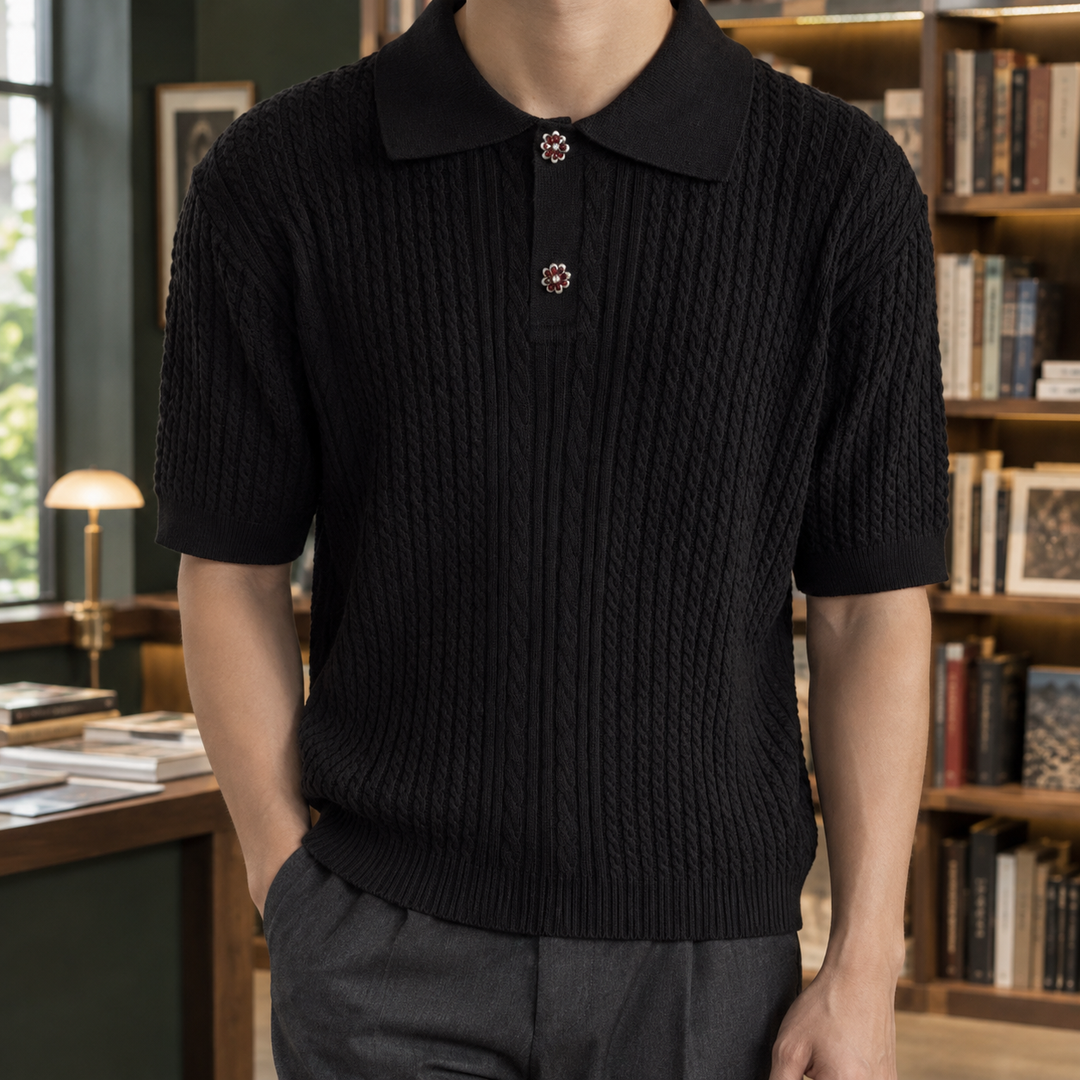Austin Cable-Knit Polo