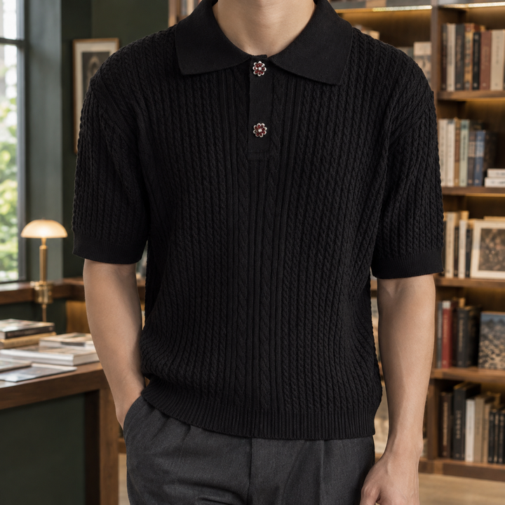 Austin Cable-Knit Polo