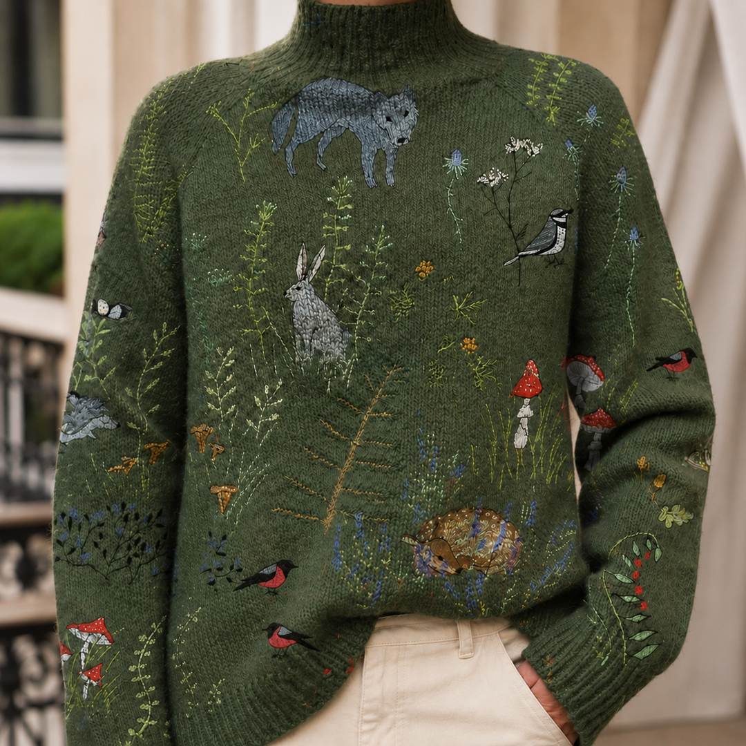 Wesley Patterned Turtleneck Sweater