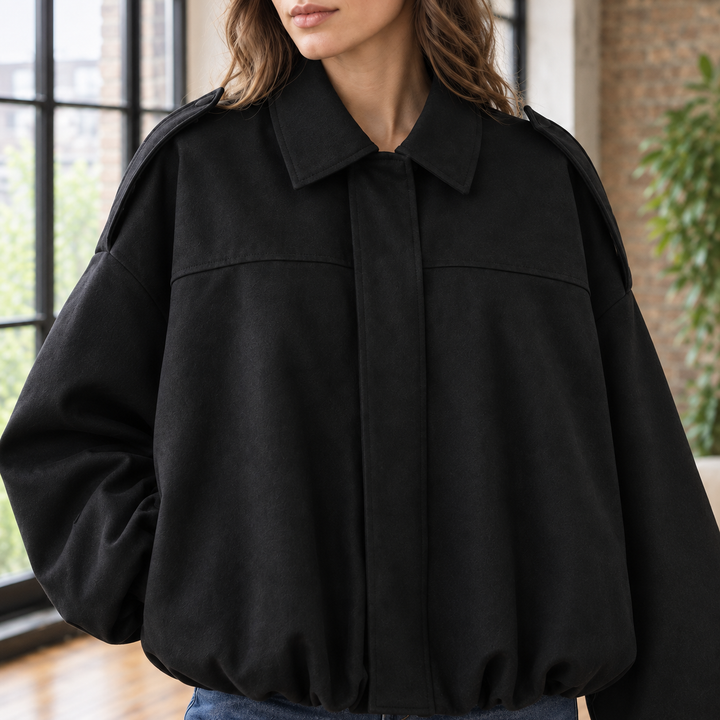 Chantal-Pearl Suede Pilot Jacket