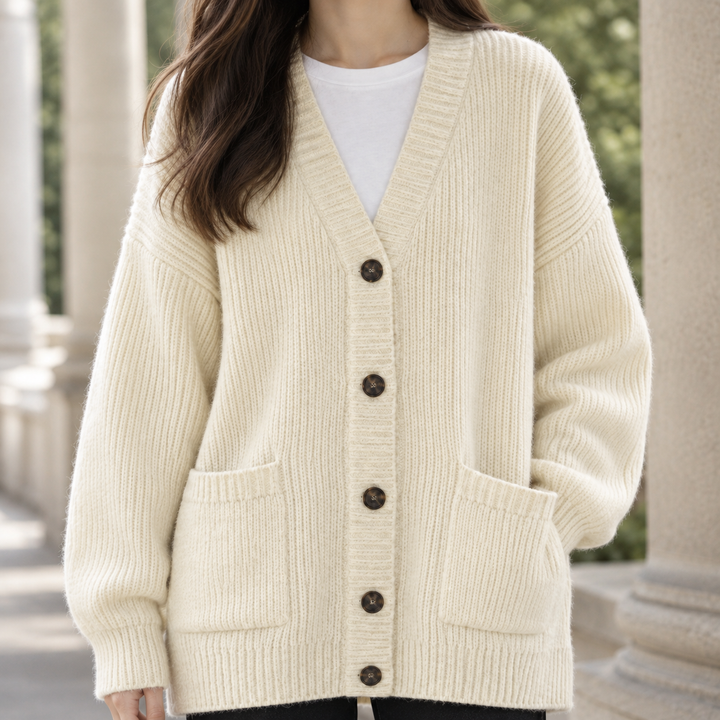 Mireille-Sage Ribbed Cardigan