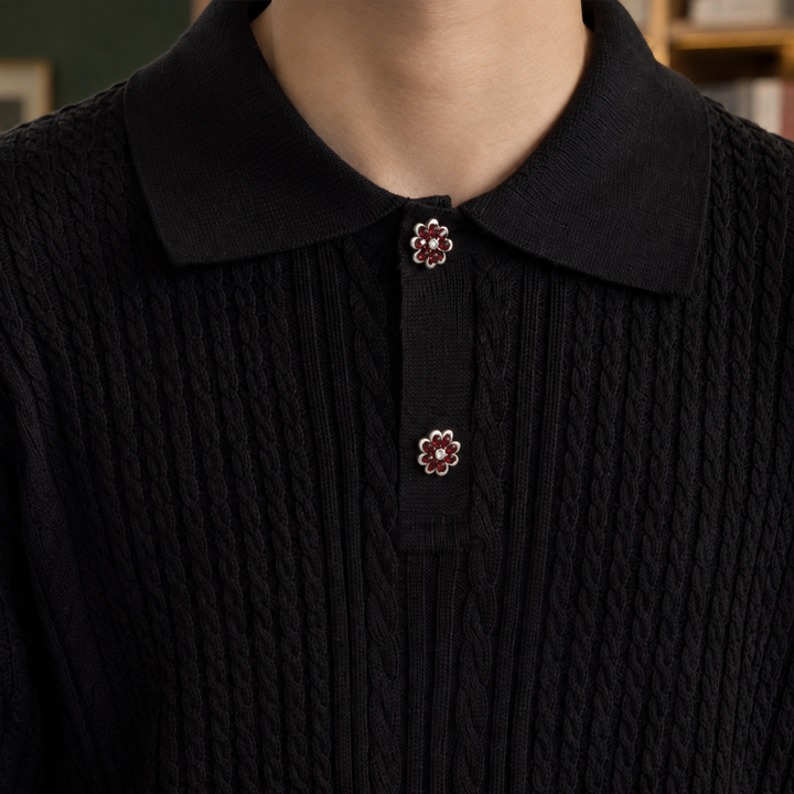 Austin Cable-Knit Polo