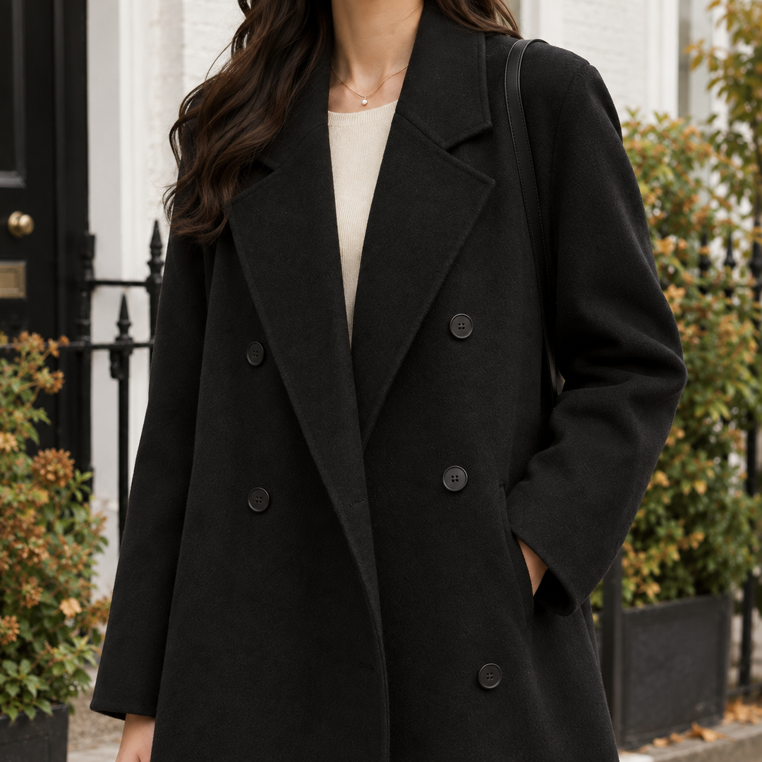 Capucine-Pearl Double-Breasted Coat