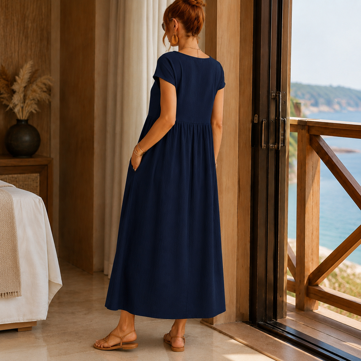 Elena-Louise Gathered Midi Dress