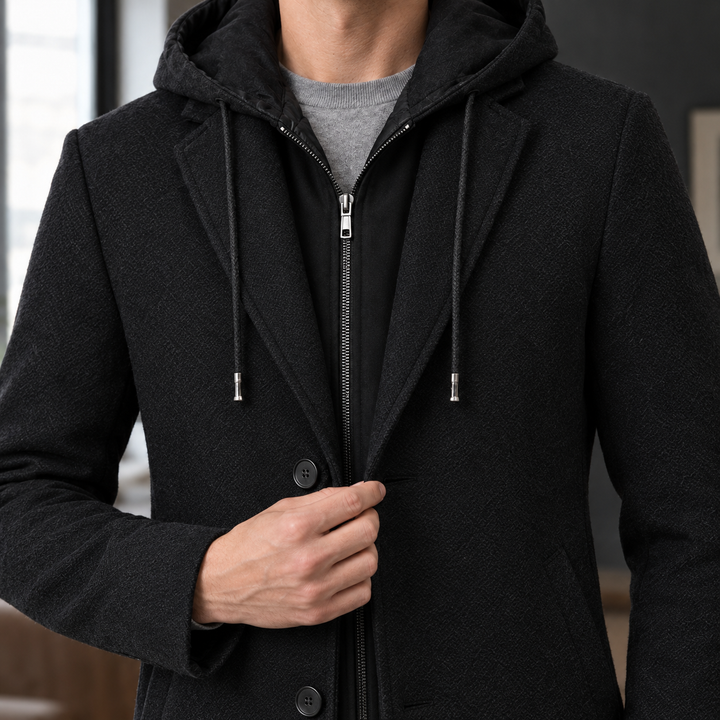 Vaughn Hooded Wool Coat