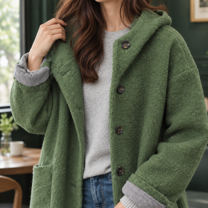 Antonia-Sage Hooded Coat