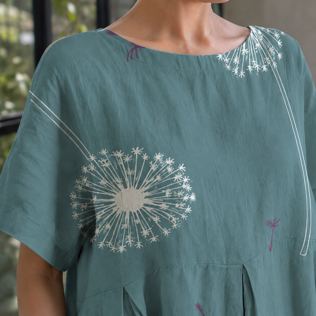 Bernadette-Sage Dandelion Print Dress