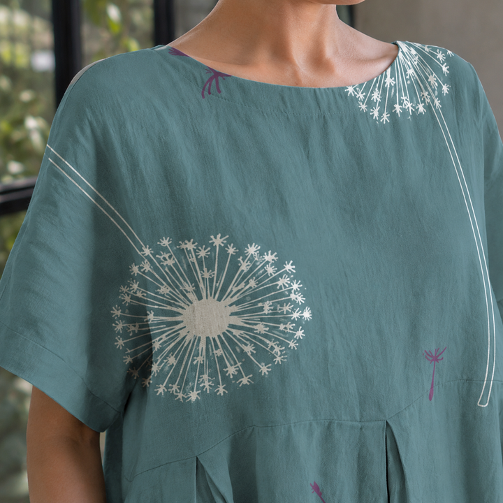 Bernadette-Sage Dandelion Print Dress