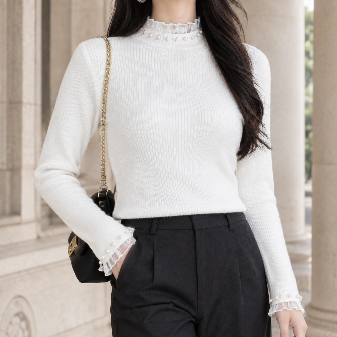 Idalia-Rae Pearl Trim Sweater