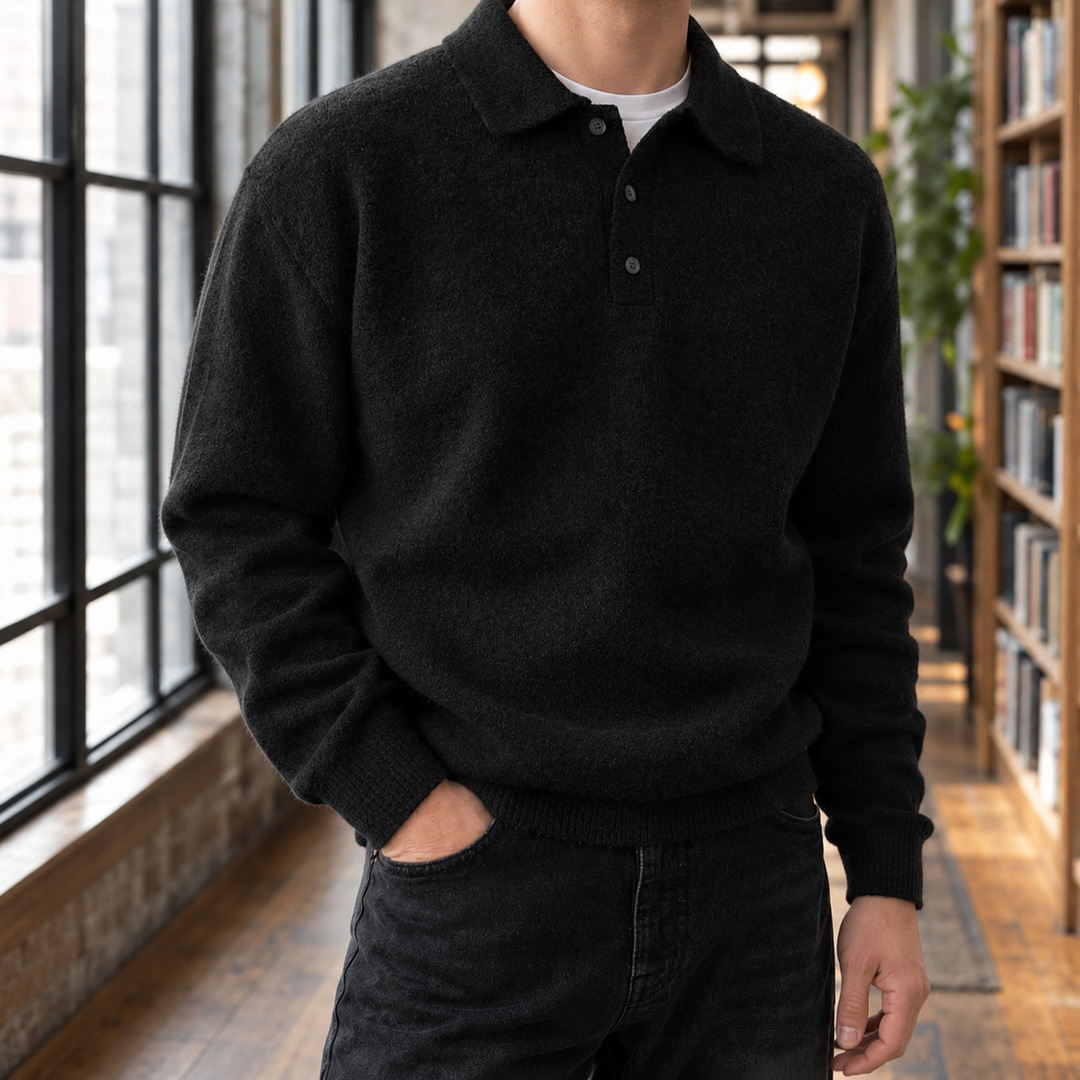Alderic Chenille Polo Sweater