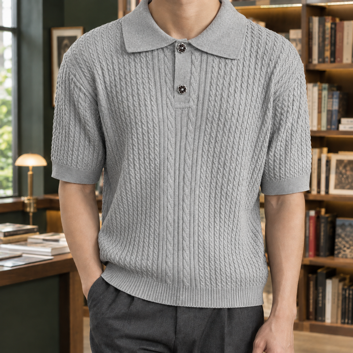 Austin Cable-Knit Polo