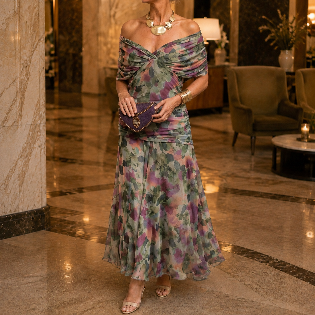Valeria-Rose Draped Maxi Dress