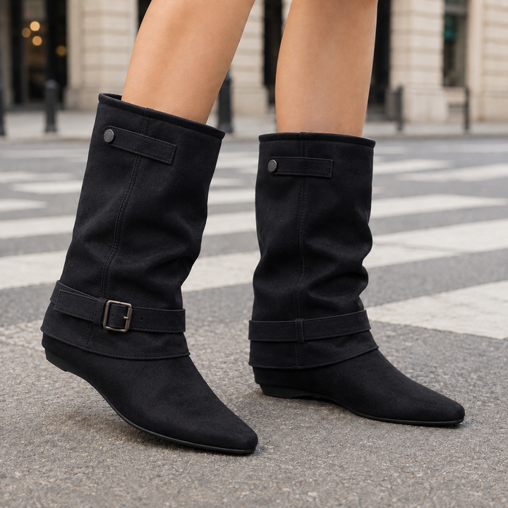 Caselli-Lucca Buckled Wedge Boots