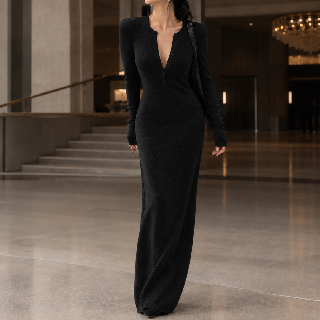 Raven-Belle Ribbed Maxi Dress