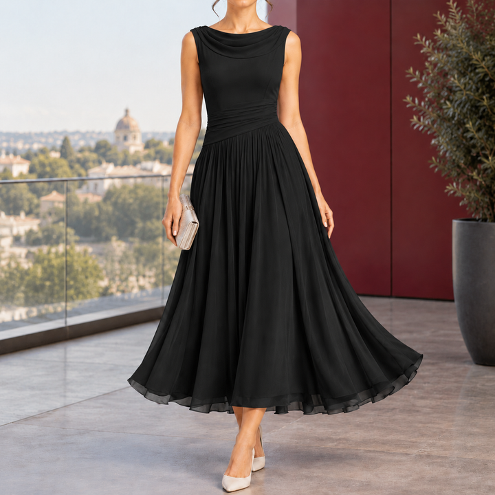 Calla-Grace Draped Midi Dress