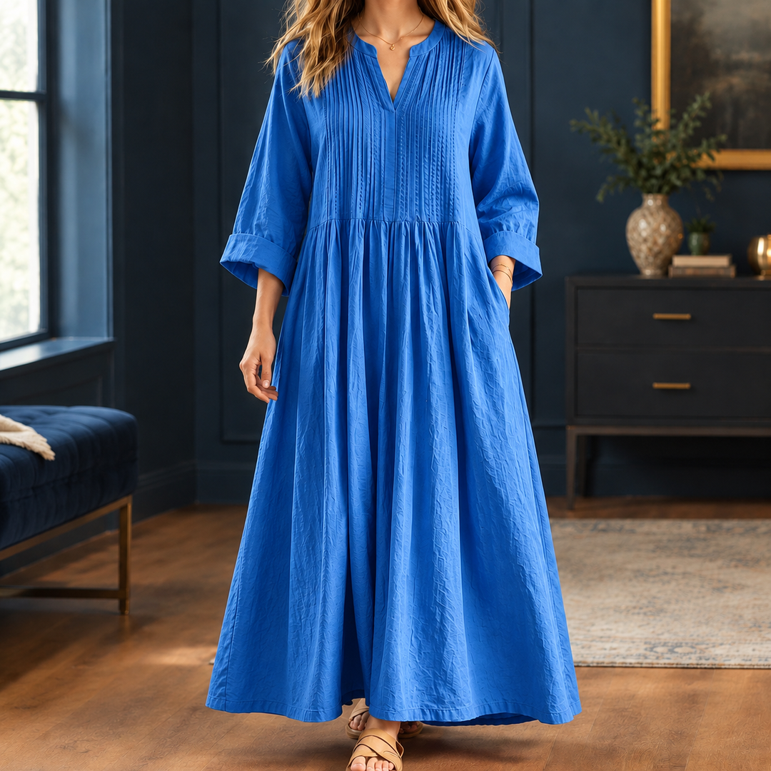 Violetta-Jade Pintuck Maxi Dress