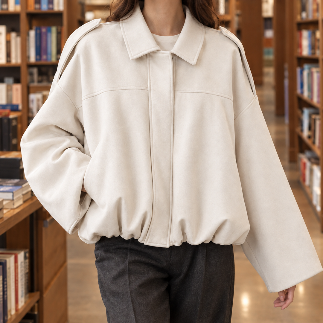 Clemence-Marie Suede Bomber Jacket