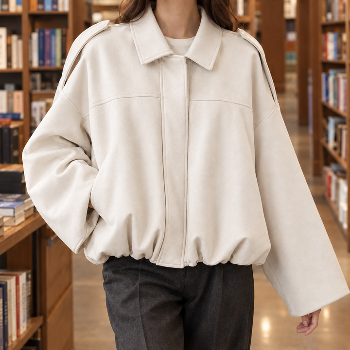 Clemence-Marie Suede Bomber Jacket
