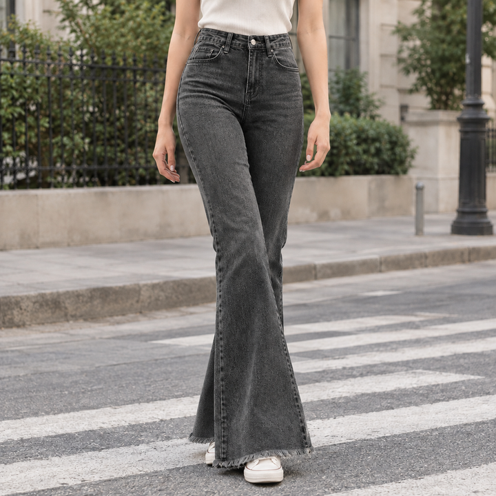 Lucille-Sage Flared Jeans