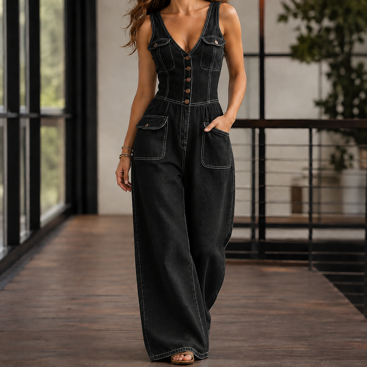 Simone-Hope V Neck Jumpsuit