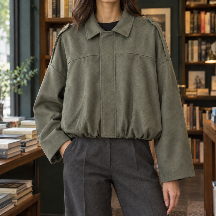 Riley-Skye Suede Bomber Jacket
