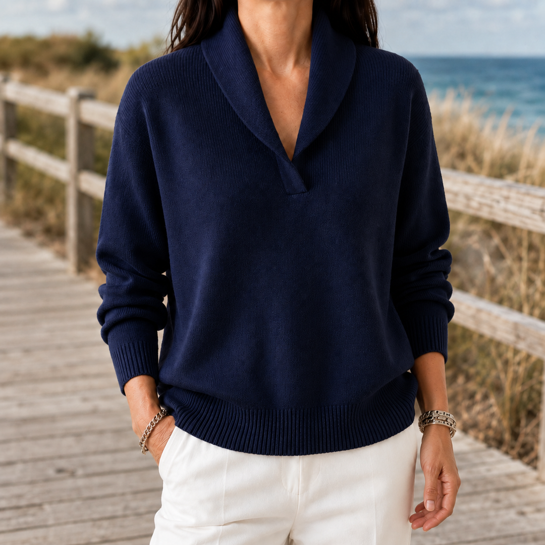 Marlene-Hope Shawl Collar Sweater