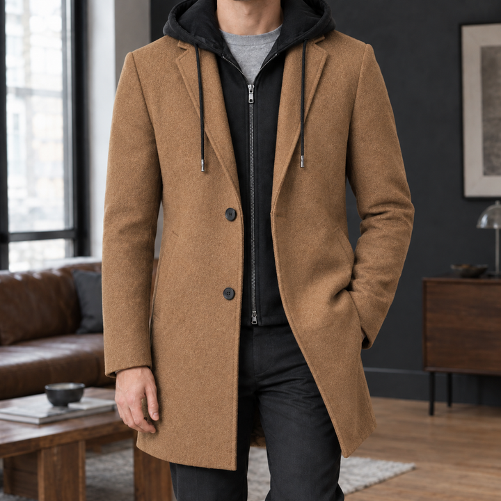 Vaughn Hooded Wool Coat