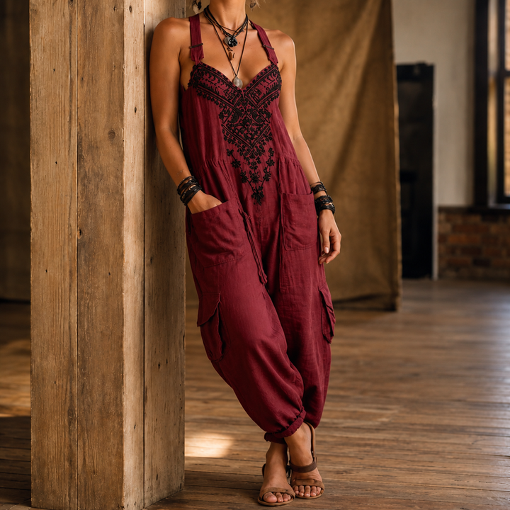 Marina-Pearl Embroidered Jumpsuit