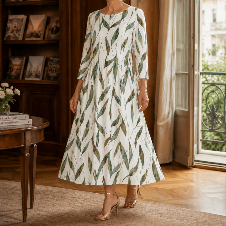 Honora-Pearl Floral Midi Dress