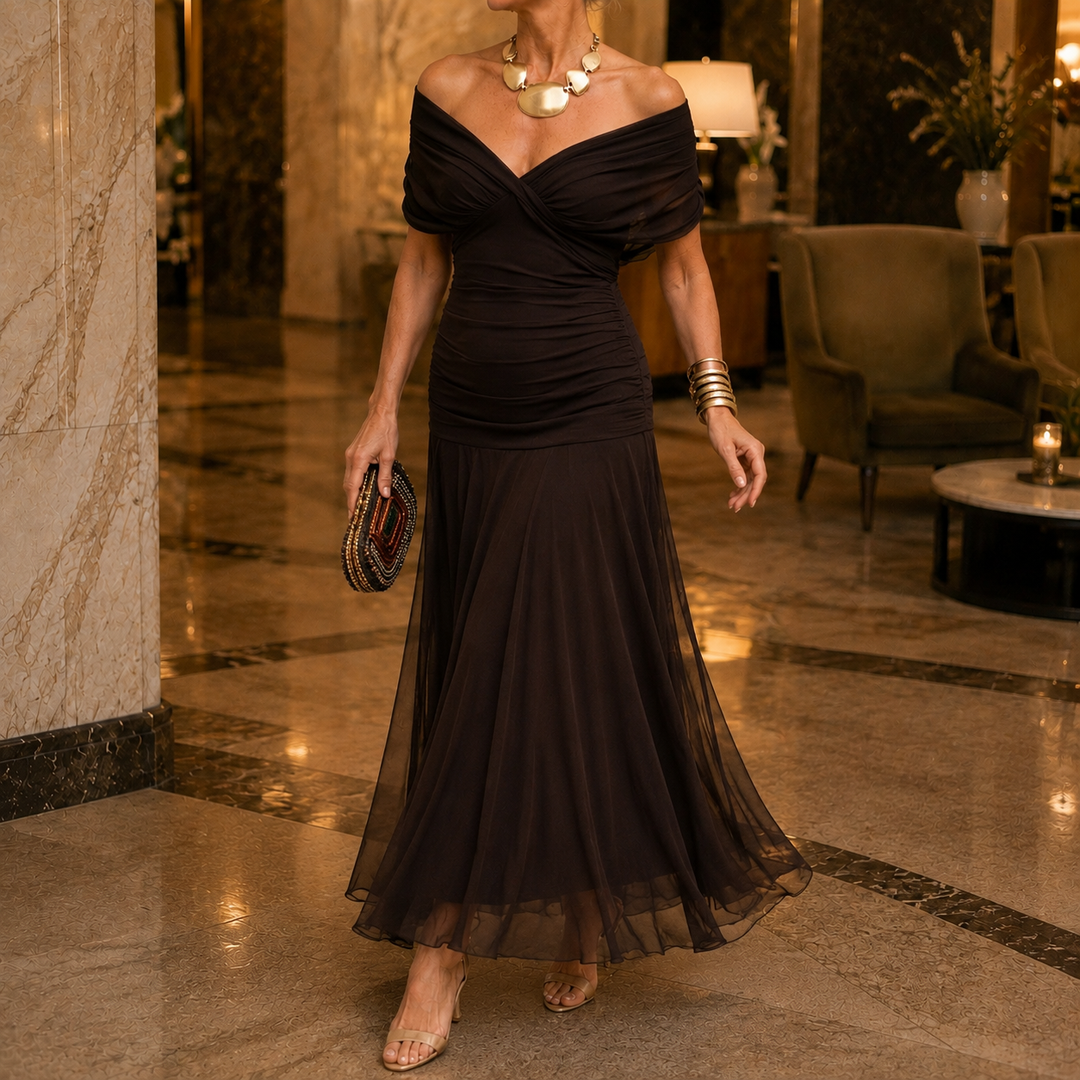Valeria-Rose Draped Maxi Dress