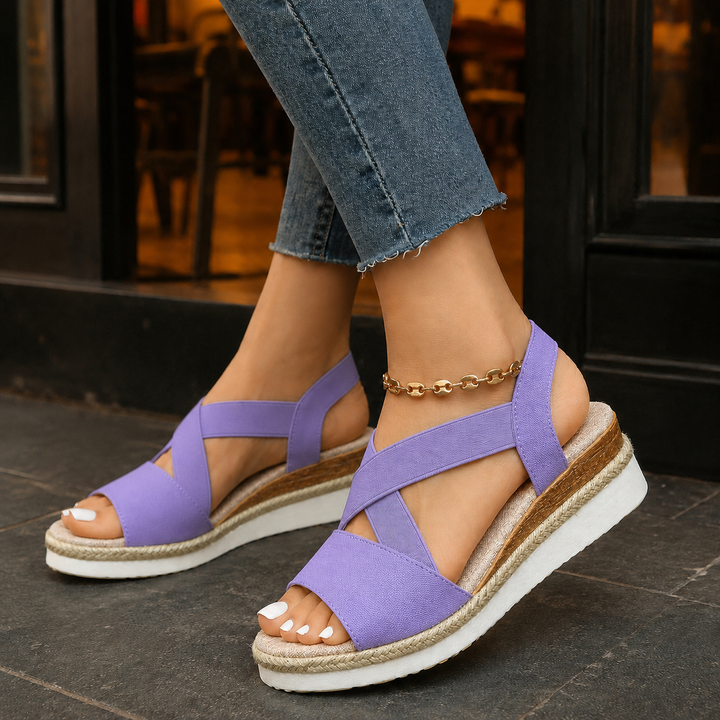 Casentino Elastic Wedge Sandals