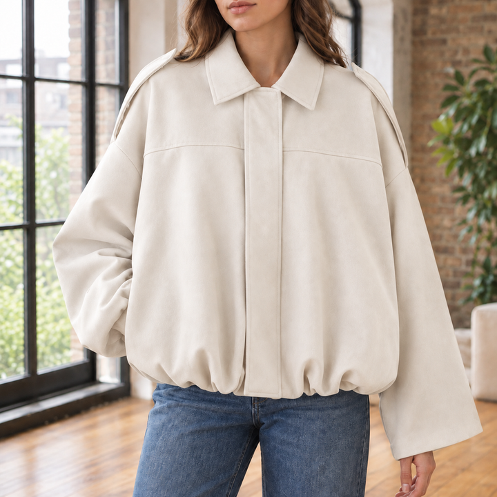 Chantal-Pearl Suede Pilot Jacket
