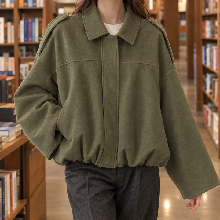 Clemence-Marie Suede Bomber Jacket