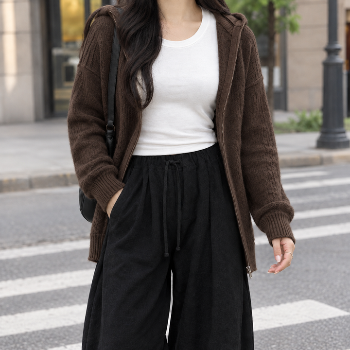 Molly-Eve Relaxed Wide-Leg Cardigan