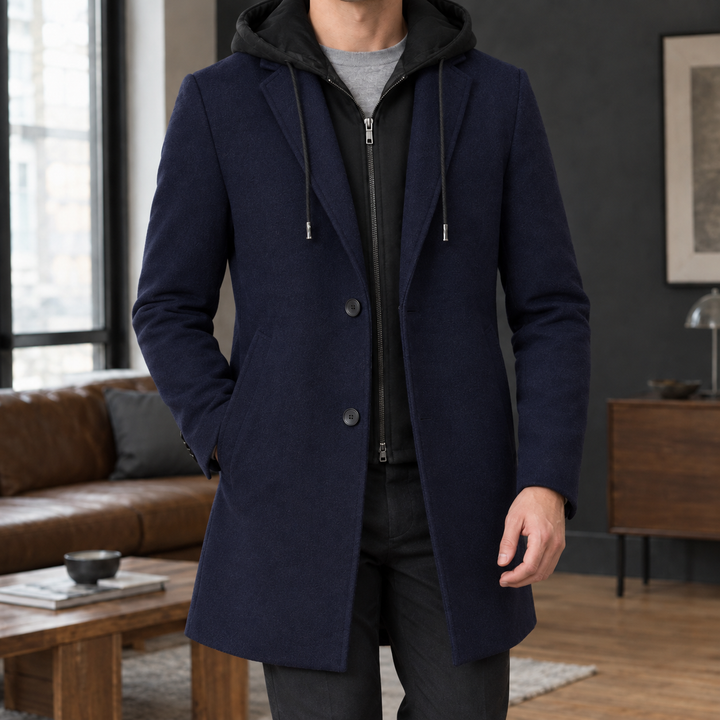 Vaughn Hooded Wool Coat